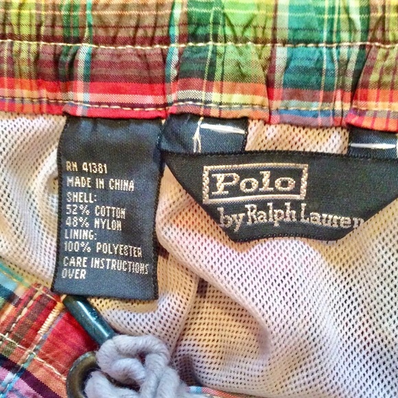 Polo by Ralph Lauren plaid swim trunks size small - Picture 3 of 8